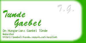 tunde gaebel business card